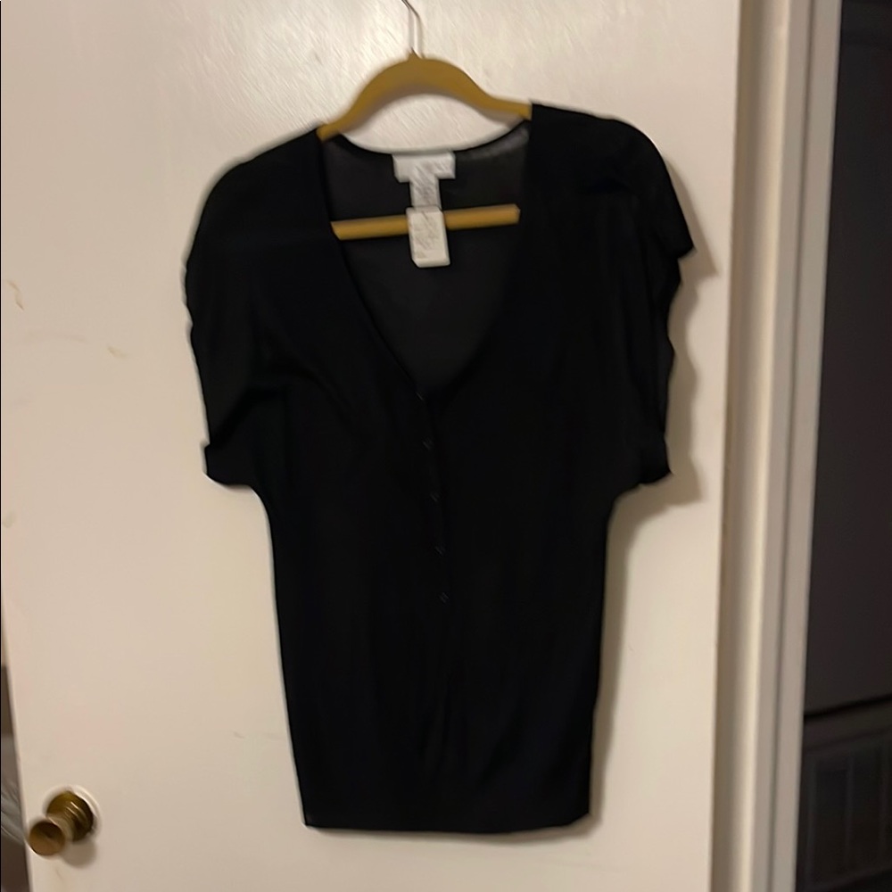 Spiegel Black Dolman Sleeve Fitted Blouse